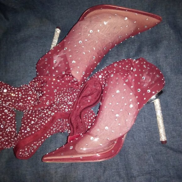"  RESTLESS  RHINESTONES  " SOCK HEELED BOOTS PUBLIC DESIRE( BRAND NEW !!!!! - Picture 6 of 6